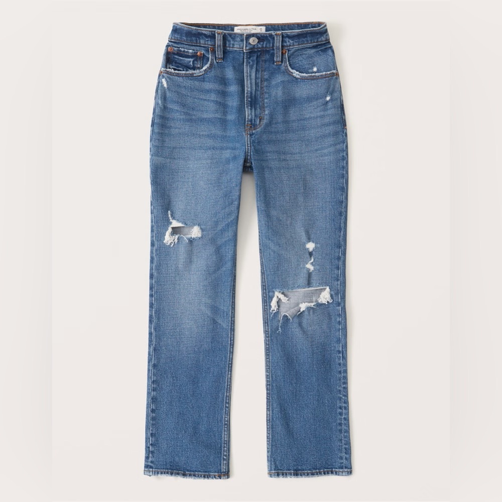 Abercrombie & Fitch Curve Love Straight Leg Jeans